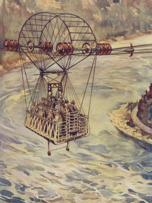 Przejazd nad wodospadem Niagara kolejką linową autorstwa J. Allen Shuffrey