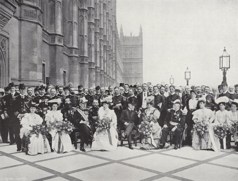Francuscy oficerowie marynarki wojennej w Westminster autorstwa J. Benjamin Stone
