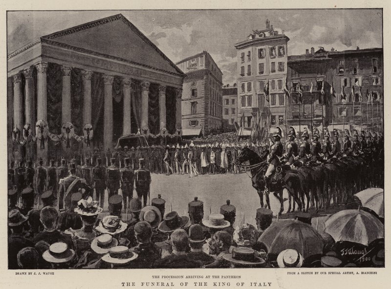 Pogrzeb króla Włoch autorstwa J. J. Waugh