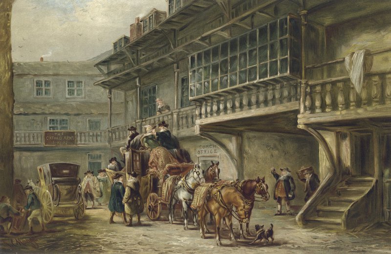 Oxford Arms, Warwick Lane, Londyn (chromolitho) autorstwa J.C. Maggs
