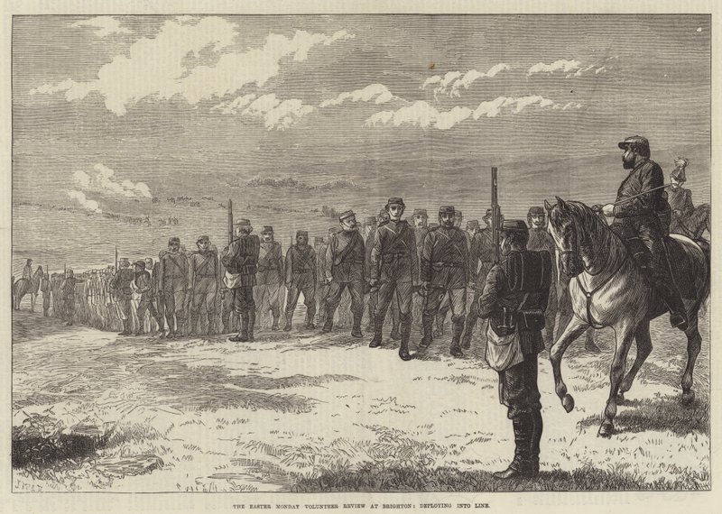 Przegląd wolontariuszy w Poniedziałek Wielkanocny w Brighton, wdrożenie do Line autorstwa J.M.L. Ralston