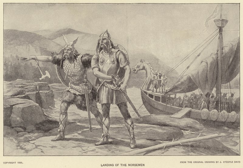 Lądowanie Norsemen (lito) autorstwa J. (after) Steeple Davis