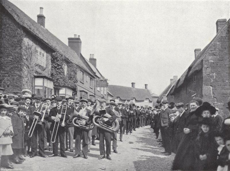 Hallaton Hare Pie Festival, procesja autorstwa J. Benjamin Stone