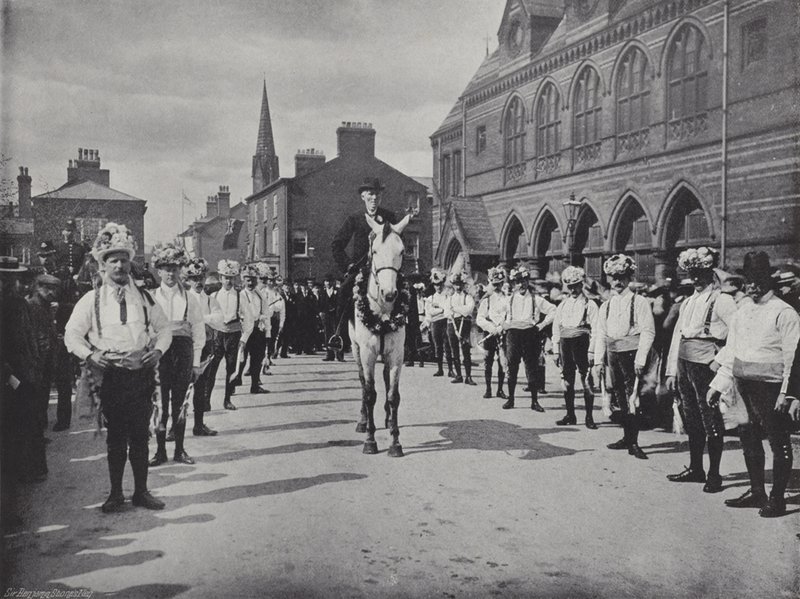 Knutsford May Day Festival, Tancerze Morris autorstwa J. Benjamin Stone