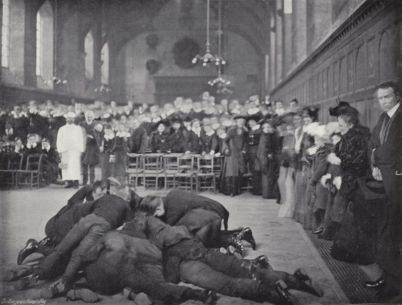 Podrzucanie naleśników w Westminster School, The Greeze autorstwa J. Benjamin Stone