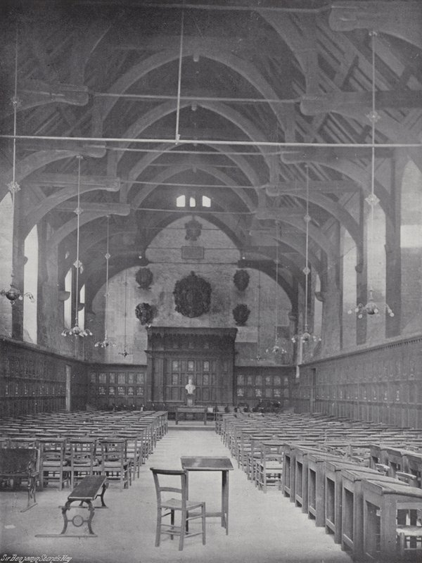 Podrzucanie naleśników w Westminster School, Great Hall autorstwa J. Benjamin Stone
