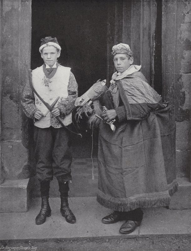 Taniec na rogu, opaci Bromley, głupiec i Robin Hood autorstwa J. Benjamin Stone