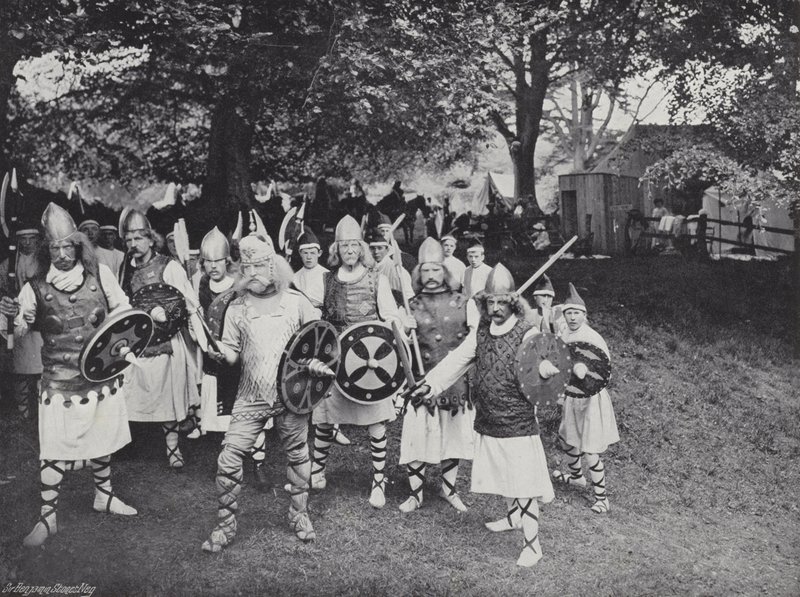 Korowód Sherborne, Atak Duńczyków autorstwa J. Benjamin Stone