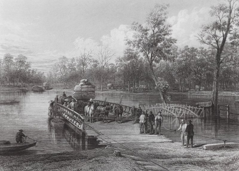 Australia: Punt, Echuca (rycina) autorstwa J. C. Armytage