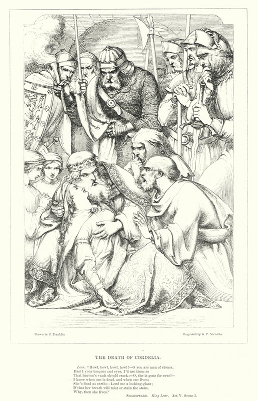 Śmierć Kordelii (rycina) autorstwa J. Franklin