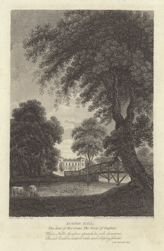 Robert Bloomfield, poeta: Euston Hall (grafika) autorstwa J. Greig