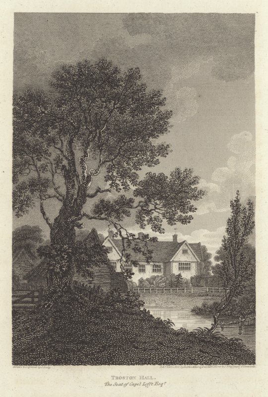 Robert Bloomfield, poeta: Troston Hall, siedziba Capel Lofft Esquire (grafika) autorstwa J. Greig