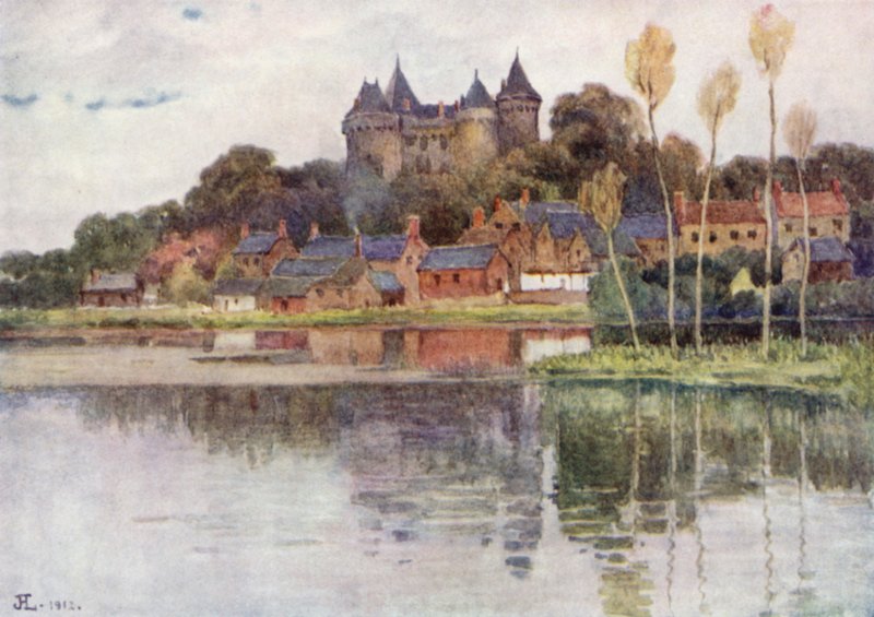 Chateau de Combourg (kolor lito) autorstwa J. Hardwicke Lewis