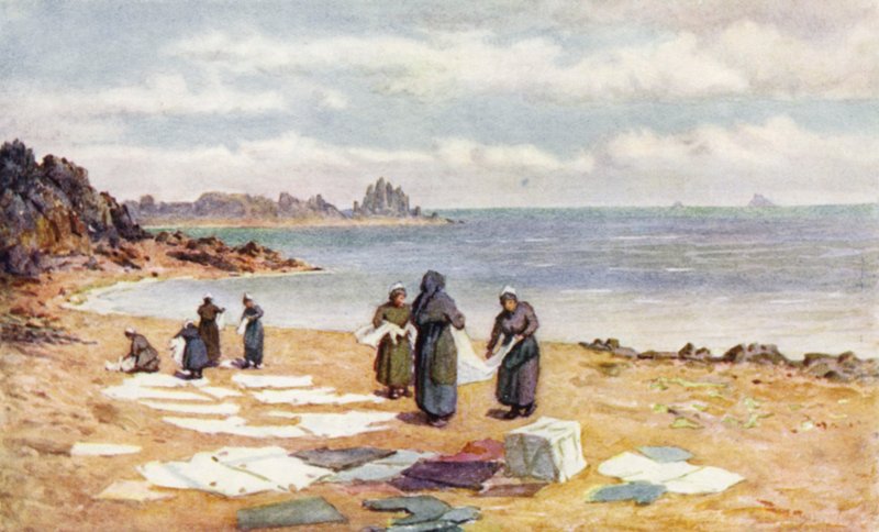 Dzień suszenia w La Houle (kolor lito) autorstwa J. Hardwicke Lewis