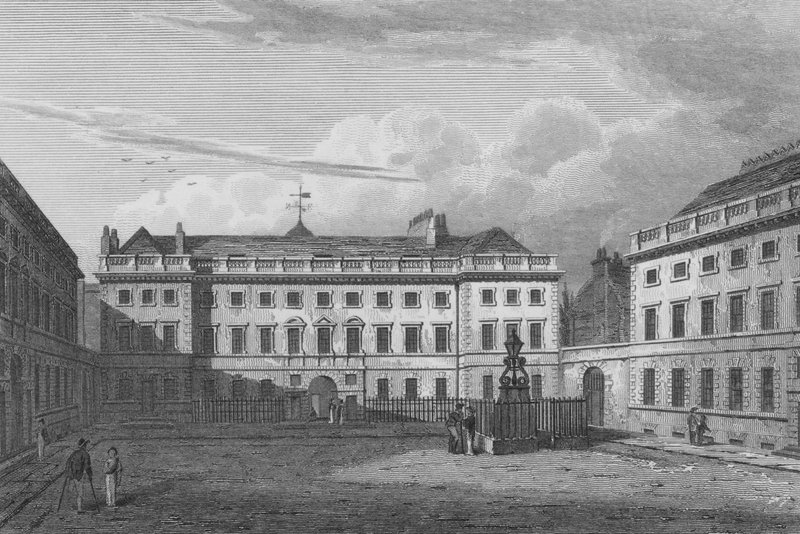 Szpital Bartłomieja, Londyn (grawerowanie) autorstwa John Preston Neale