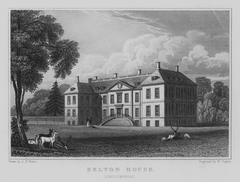 Belton House, Lincolnshire (grawerowanie) autorstwa John Preston Neale