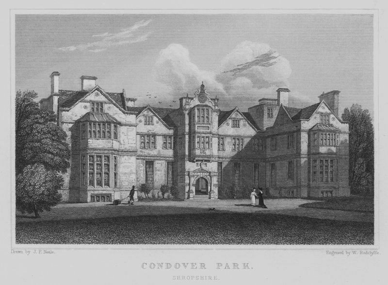 Condover Park, Shropshire (grawerowanie) autorstwa John Preston Neale