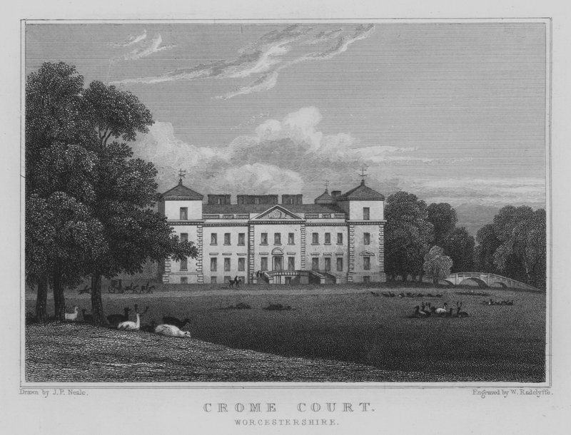 Crome Court, Worcestershire (grawerowanie) autorstwa John Preston Neale