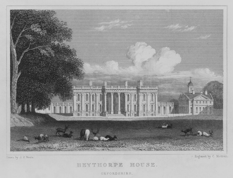 Heythorpe House, Oxfordshire (grawerowanie) autorstwa John Preston Neale