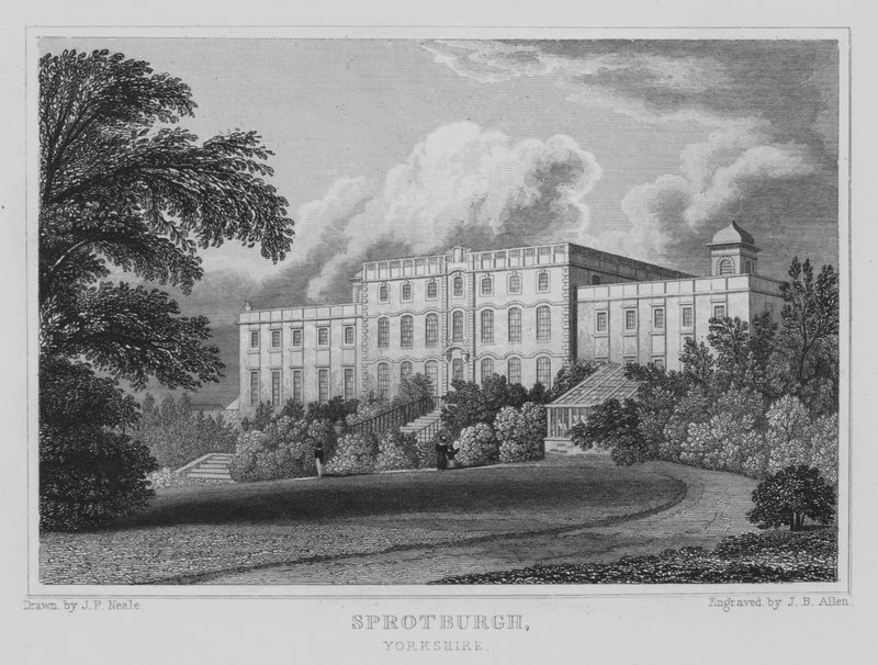 Sprotburgh, Yorkshire (grawerowanie) autorstwa John Preston Neale