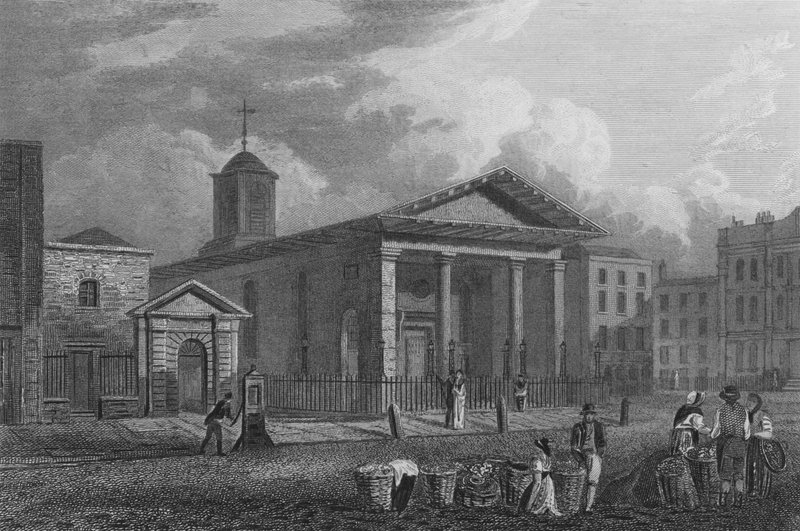 Kościół św. Pawła, Covent Garden (rycina) autorstwa John Preston Neale