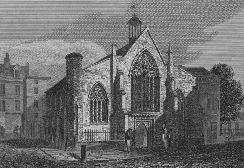 Kościół holenderski, Austin Friars, Londyn (rycina) autorstwa John Preston Neale