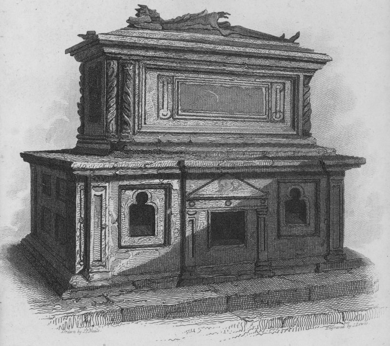 Grób Henryka III, Opactwo Westminsterskie (rycina) autorstwa John Preston Neale