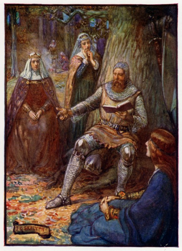 Robert the Bruce, król Szkocji, czytający historie swoim wyznawcom, XIV wiek autorstwa J. R. Skelton