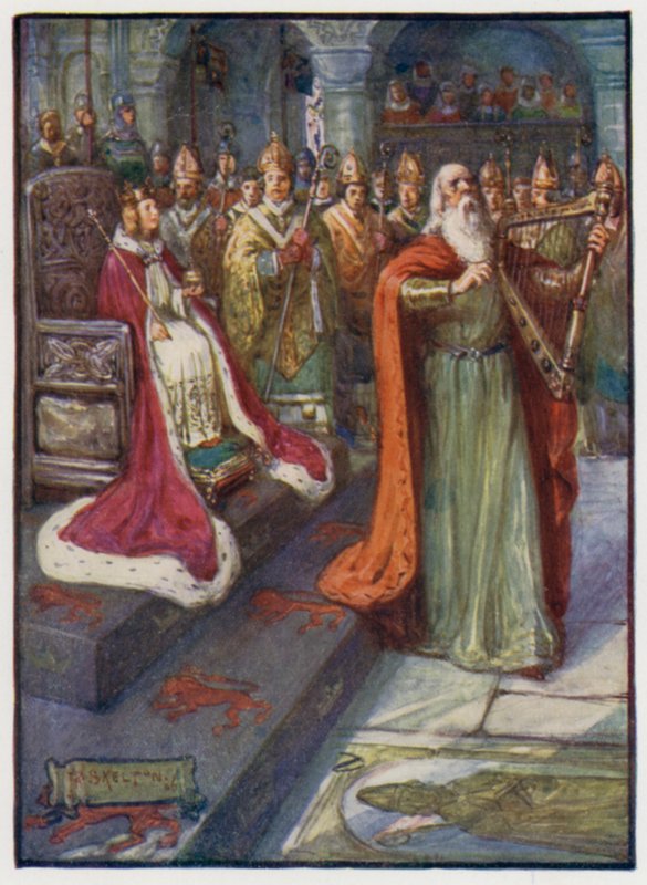 Królewski poeta podczas koronacji króla Aleksandra III Szkockiego, Scone, 1249 autorstwa J. R. Skelton