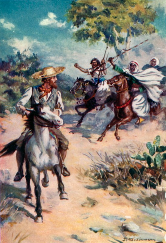 Park Mungo, ścigany przez mauretańskich rabusiów autorstwa J. Williamson
