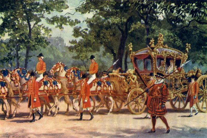 Trener koronacyjny, procesja koronacyjna króla Edwarda VII autorstwa J. Williamson