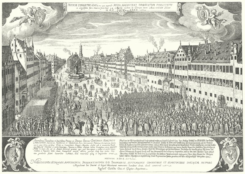 Miasto Augsburg składa hołd Gustavusowi Adolphusowi ze Szwecji autorstwa Jacob Custodis