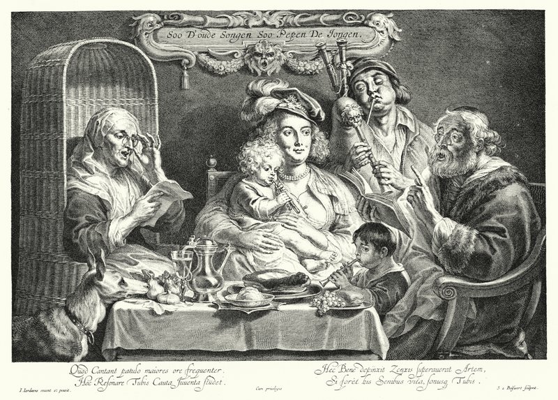 Koncert rodzinny (grafika) autorstwa Jacob the Elder (after) Jordaens