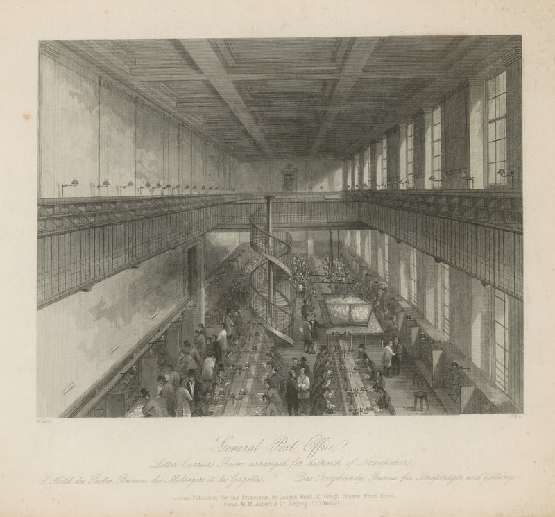 Sala listonoszy zaaranżowana do wysyłki gazet autorstwa Jacob van der Heyden
