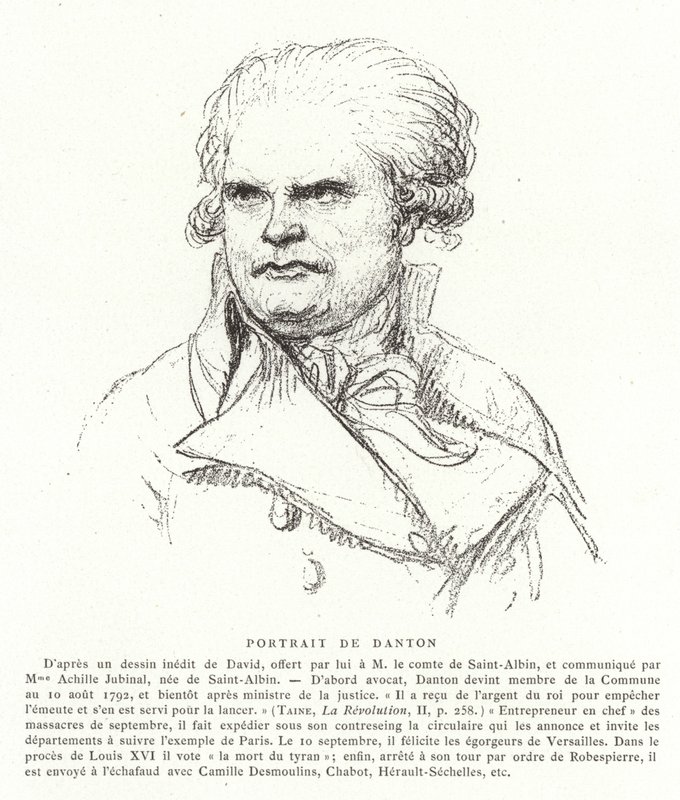 Georges Danton , francuski polityk rewolucyjny autorstwa Jacques Louis David