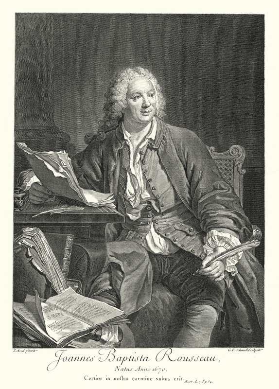 Jean-Baptiste Rousseau, francuski poeta i dramaturg (grafika) autorstwa Jacques Andre Joseph Camelot (after) Aved