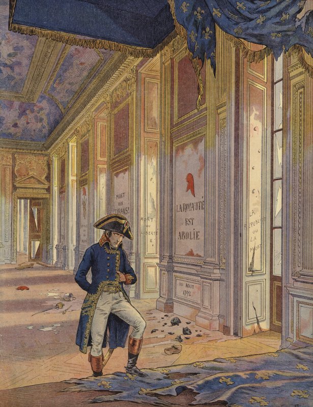 Napoleon Bonaparte wśród ruin pałacu Tuileries autorstwa Jacques Marie Gaston Onfray de Breville (Job)