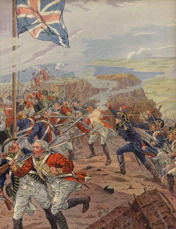 Napoleon Bonaparte prowadzący atak podczas oblężenia Tulonu autorstwa Jacques Marie Gaston Onfray de Breville (Job)