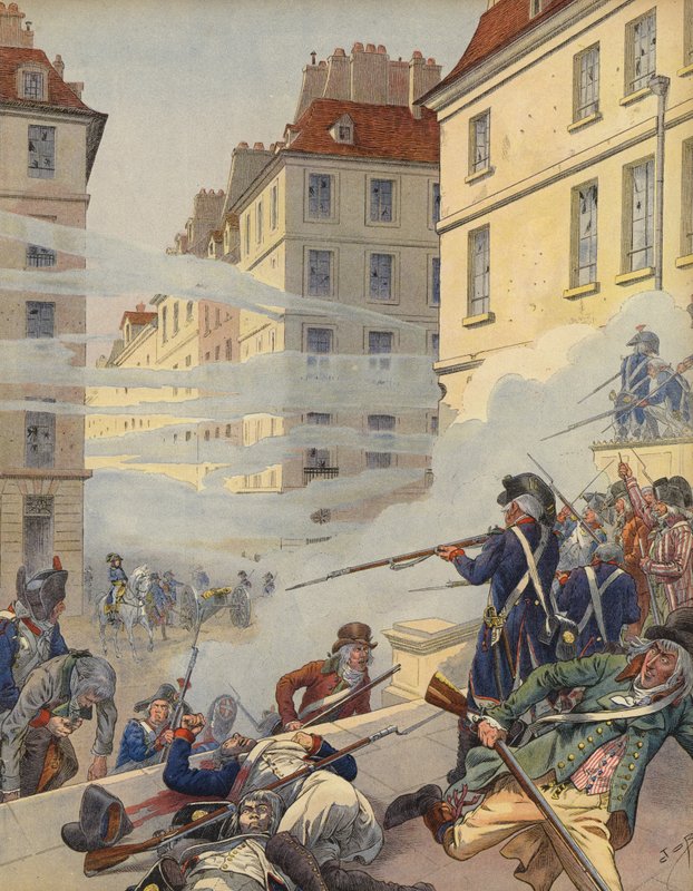 Rewolucyjne zamieszki na ulicach Francji autorstwa Jacques Marie Gaston Onfray de Breville (Job)