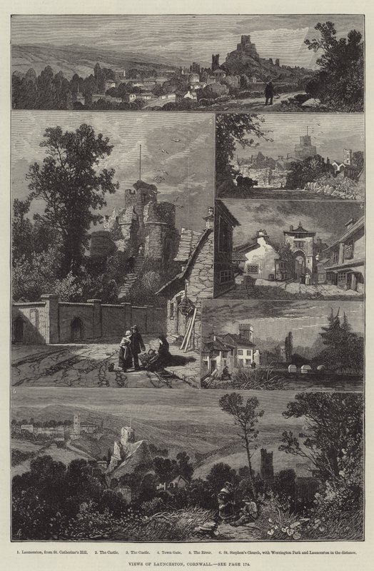 Widoki z Launceston, Kornwalia autorstwa James Burrell Smith