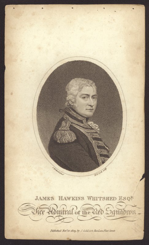 James Hawkins-Whitshed, brytyjski admirał (grawerowanie) autorstwa James (after) Northcote