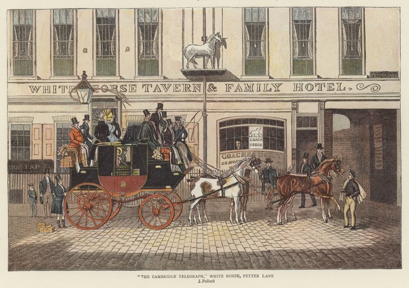 „The Cambridge Telegraph”, Biały Koń, Fetter Lane autorstwa James (after) Pollard