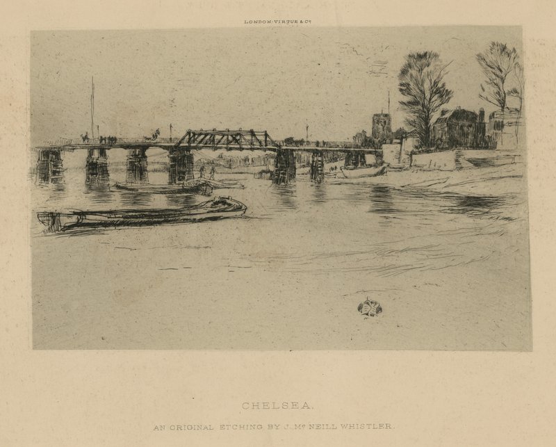Ogólny widok Chelsea autorstwa James Abbott McNeill Whistler