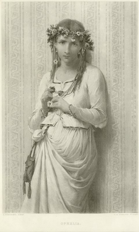 Ofelia (grawiura) autorstwa James Bertrand