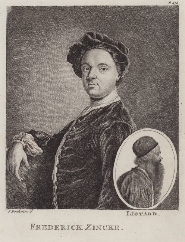 Christian Friedrich Zincke, niemiecki miniaturzysta (akwaforta) autorstwa James Bretherton