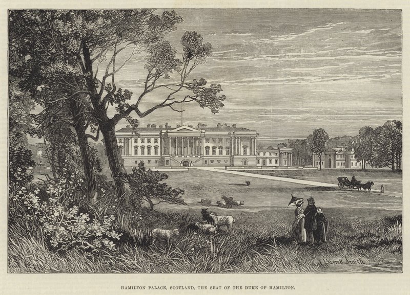 Hamilton Palace, Szkocja, siedziba księcia Hamilton autorstwa James Burrell Smith