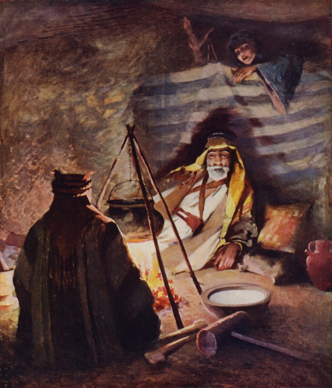 Dom z włosów, wnętrze namiotu Bedaween autorstwa James Clark