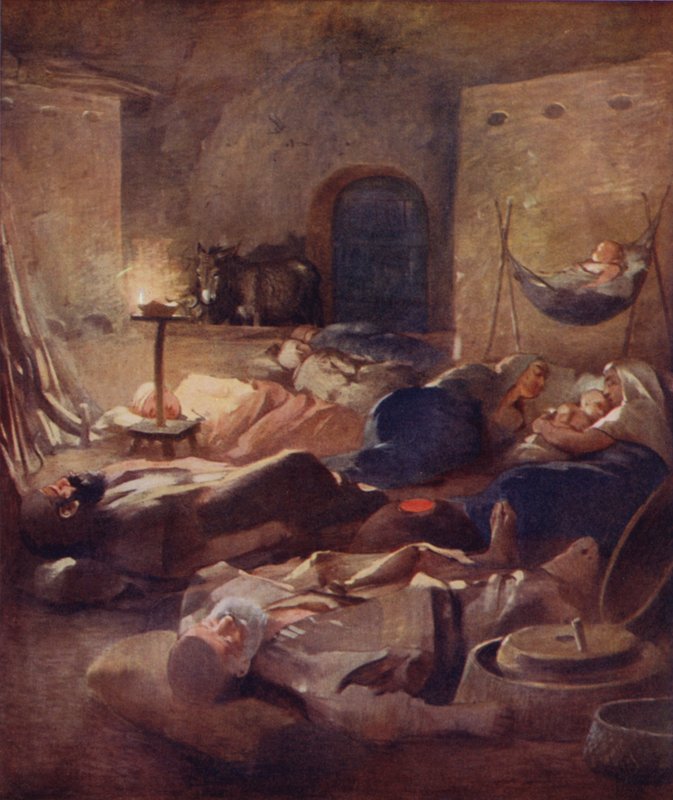 Wnętrze domu Fellahheen nocą autorstwa James Clark