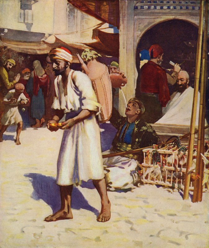 Sprzedawca wody i życie miasta Palestyny autorstwa James Clark
