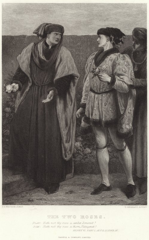 Dwie róże, Henryk VI, część I, akt II, scena IV autorstwa James Dawson Watson